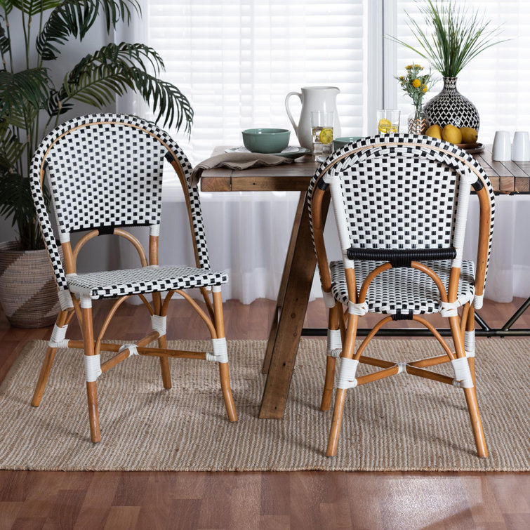 Bayou Breeze Vecchia Wing Back Rattan Side Chair Dining Chair Wayfair